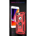 Wholesale iPhone 8 Plus / 7 Plus Tech Armor Ring Grip Case with Metal Plate (Red)